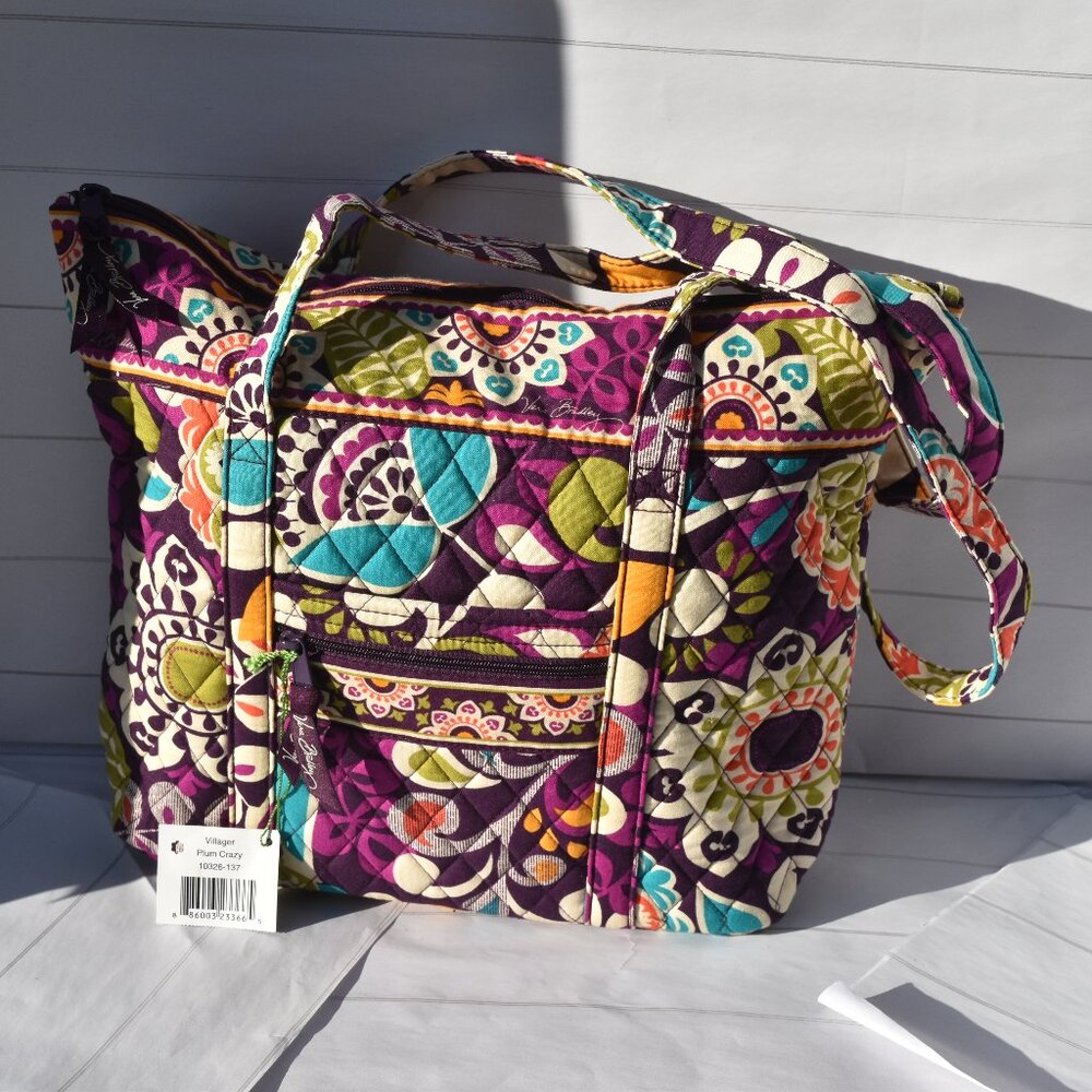 Plum Crazy Villange Tote With Accessories